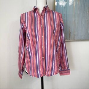 RALPH LAUREN WOMEN'S VINTAGE  Striped Long Sleeve Shirt Blouse Size M